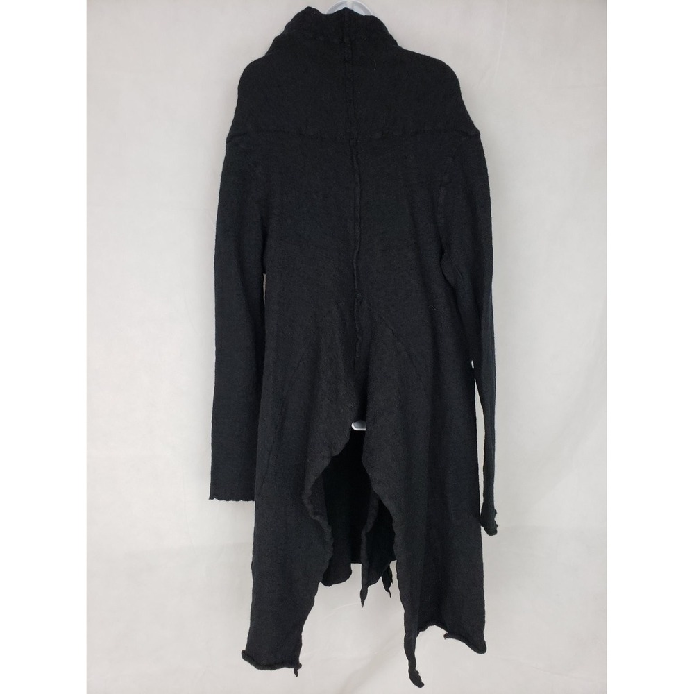 Rundholz Black Label Womens L Wool Distressed Cardigan Coat Black 389 72 37 - Picture 6 of 16
